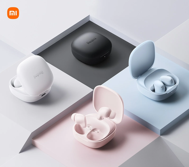 Auricular Bluetooth 5.4 Doble Xiaomi Redmi Buds 6 Play con Base Cargadora Celeste (ORIGINAL)