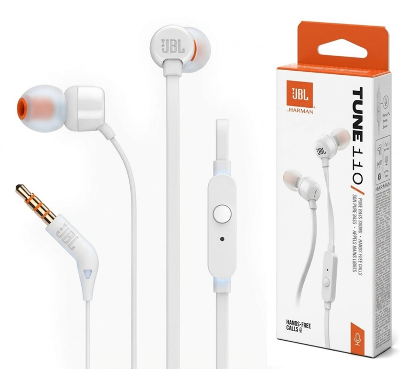 Auricular Intra manos libres JBL Tune 110 Blanco (ORIGINAL)