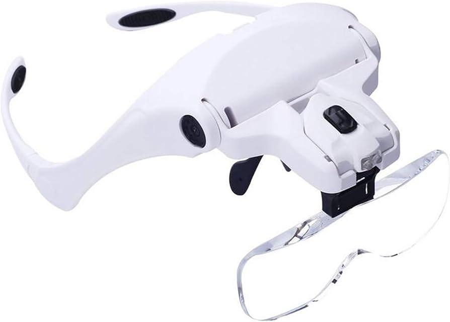 Soporte Visor con Lentes Lupa Ajustable y Luz Led