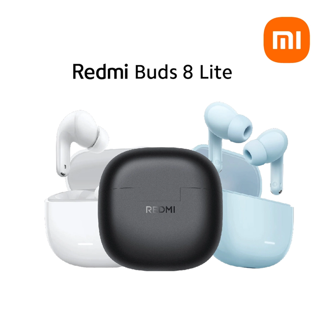 Auricular Bluetooth 5.4 Doble Xiaomi Redmi Buds 8 Lite con Base Cargadora Celeste (ORIGINAL)