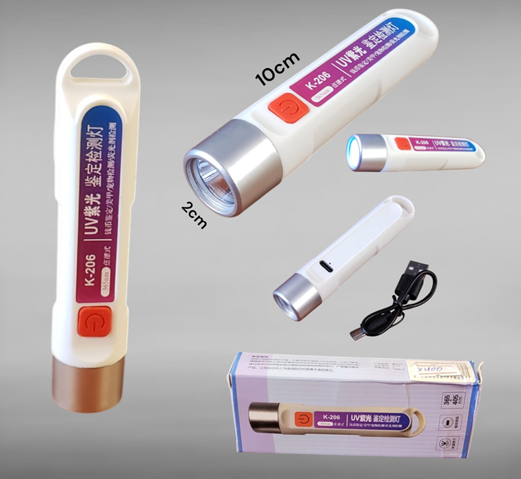 Luz Detector de Billetes Ultravioleta Recargable K-206