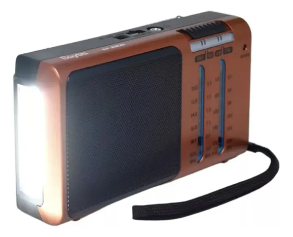 Radio KTF-1472S FM AM 4 Bandas Aux Linterna Panel Solar Recargable Retro