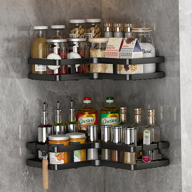 Set de Estantes Esquinero Adhesivo Organizador de Baño / Cocina 2pcs