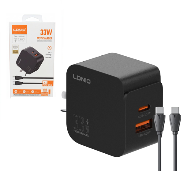 Kit Cargador Carga Rapida Usb + PD 33W Tipo C LDNIO