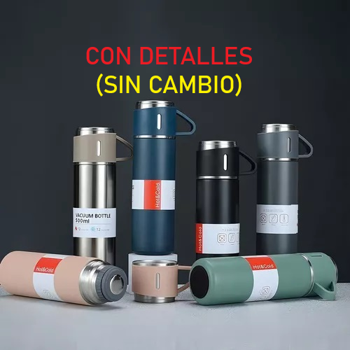 Termo 500ml + 3 Tazas Termicas Verde (CON DETALLES)