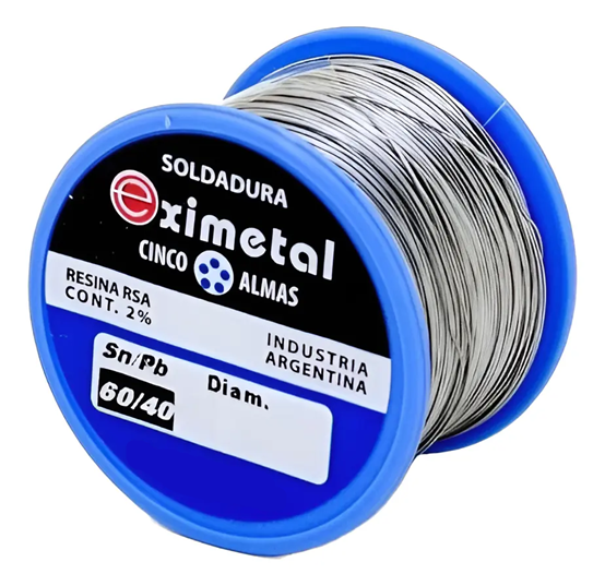 Estaño para Soldar 60% Eximetal Carretel 1,2mm x 100g