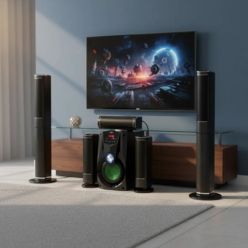 Sistema Home Theater 5.1 Subwoofer x6 Usb BT Micro SD Aux FM