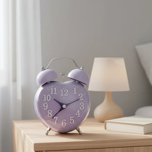 Reloj Despertador con Campanilla Corazon (9,5x12cm)