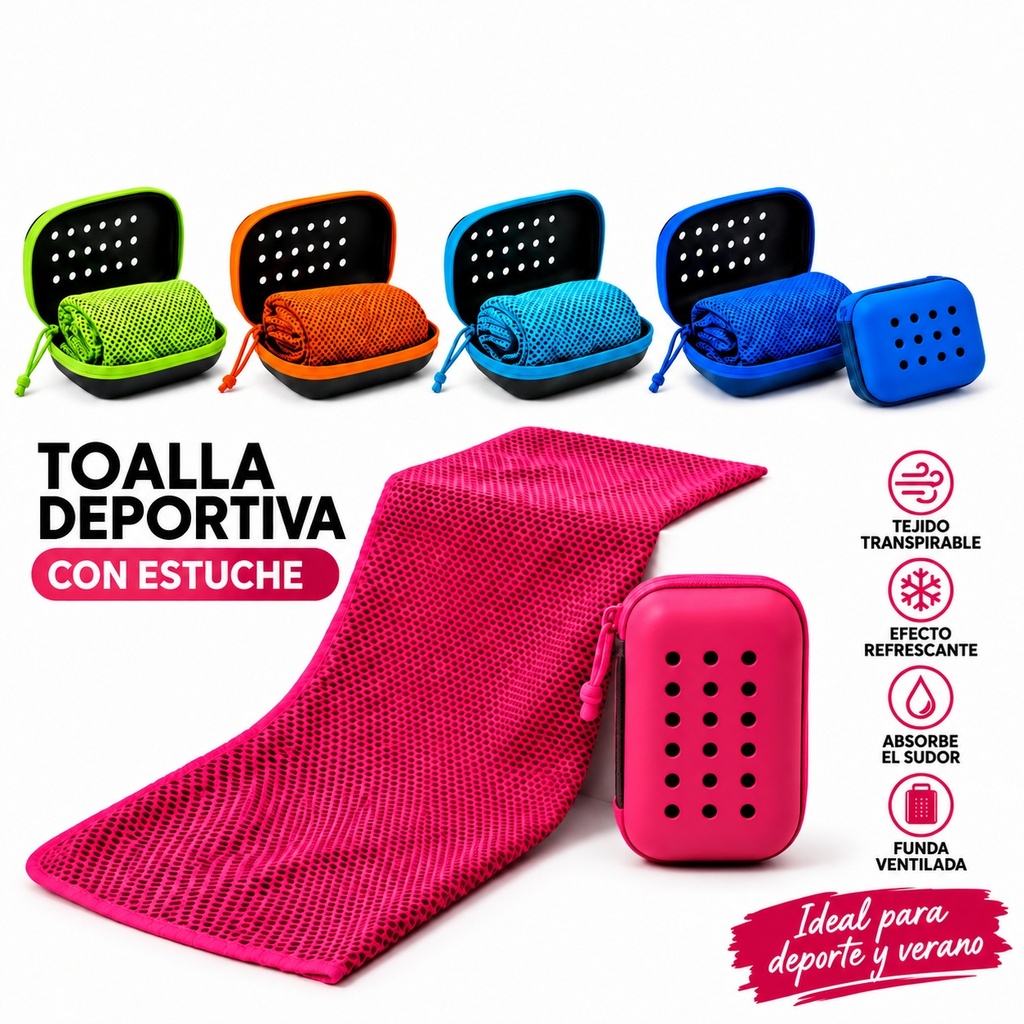 Toalla Deportiva Secado Rapido en Estuche (75x25cm)