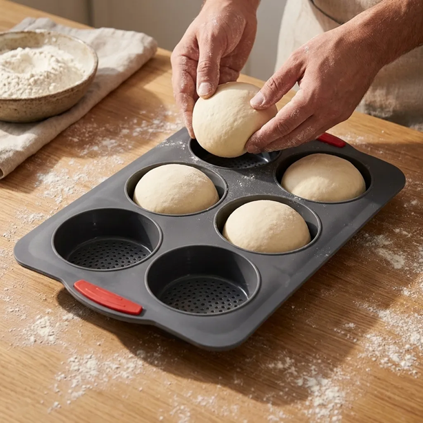Molde de Silicona para Pan de Hamburguesa