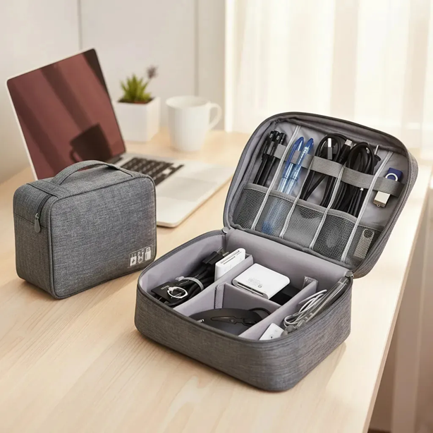 Estuche Organizador de Cables para Viaje (24,5x18,5x10cm) EBG0043