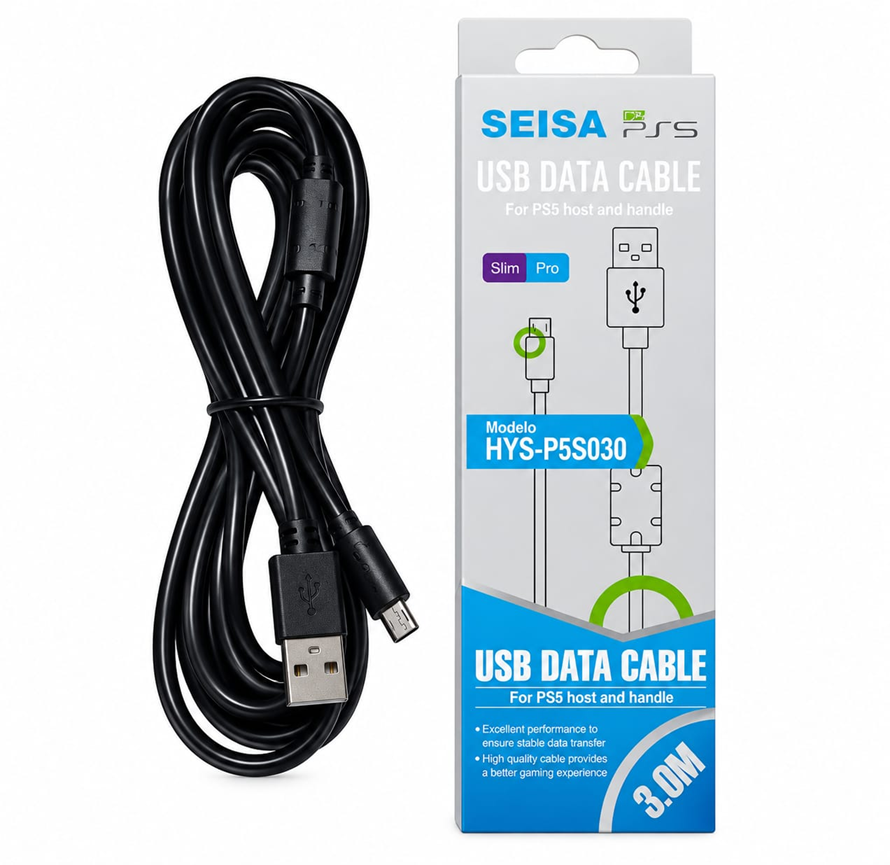 Cable de Carga para Joystick de PS5 3m Seisa HYS-P5S030