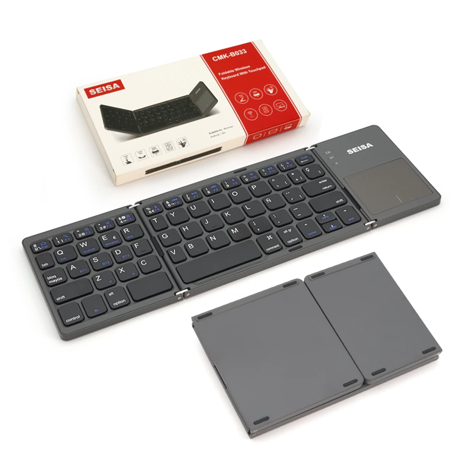 Mini Teclado Bluetooth Plegable con Touch Pad Seisa CMK-B033