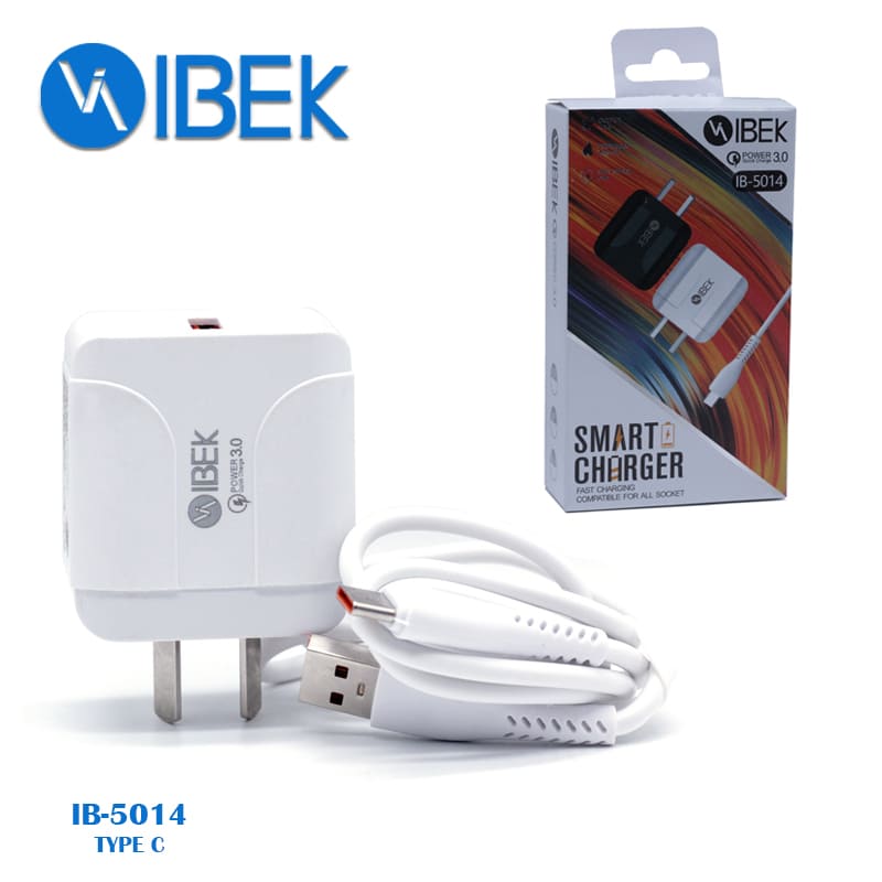 Kit Cargador 2 en 1 Ibek Tipo C 5.1A Quick Charge 3.0 (hasta 9V)