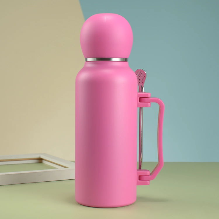 Termo con Tapa Mate y Bombilla 1.3L Fucsia (sin logo)