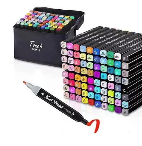 Set de Fibrones Marcadores Doble punta x 80pcs