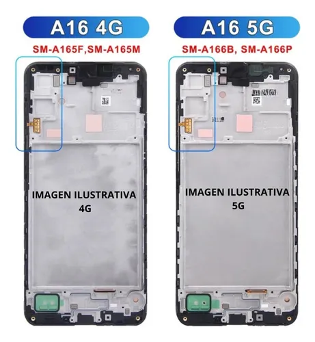 Modulo Samsung A16 / A166 con marco negro (ORIG Premium)