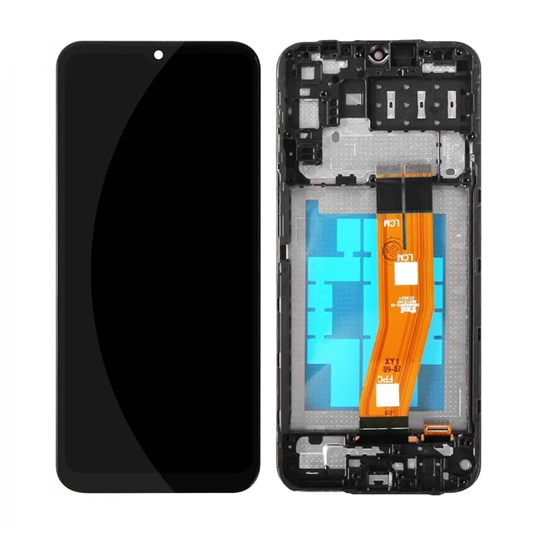 Modulo Samsung A14 4G con marco, buzzer, parlante, flex botones Original (RN)