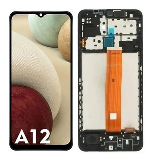 Modulo Samsung A12 A125 A127 A02 A022 M02 con marco, buzzer, parlante, flex botones Original (RN)