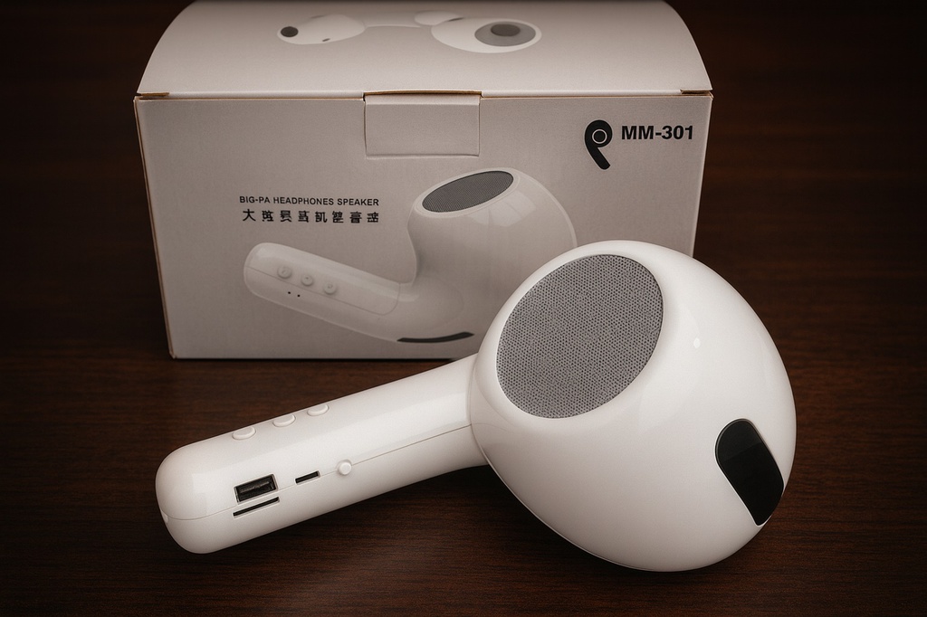 [6290132570302] Parlante con forma Auricular Airpods FM Usb Micro SD MM-301