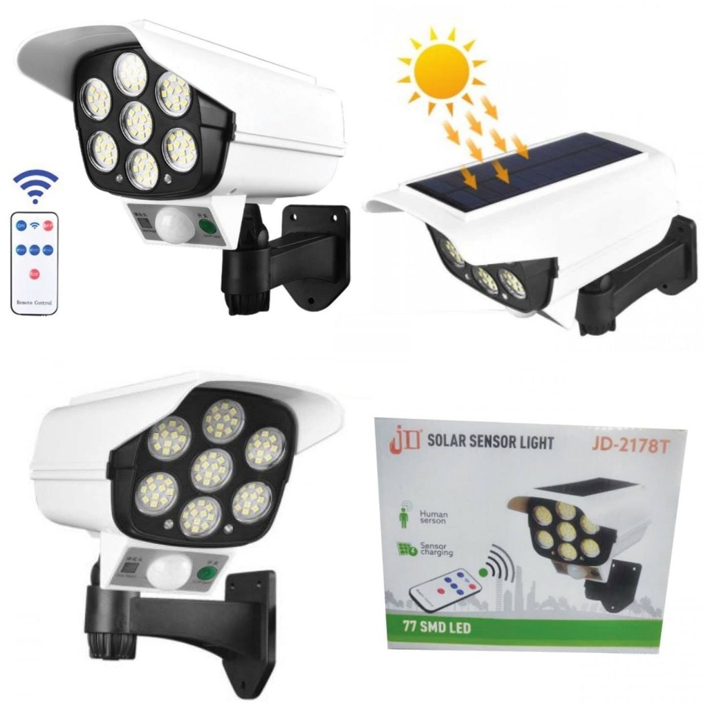 [6956369620783 6290132576724] Camara de Seguridad Falsa Solar con Sensor de Movimiento Luz Reflector