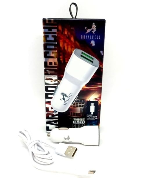 [CA-027] Cargador 12v / 24v 4.8A doble usb cable V8 CA-027