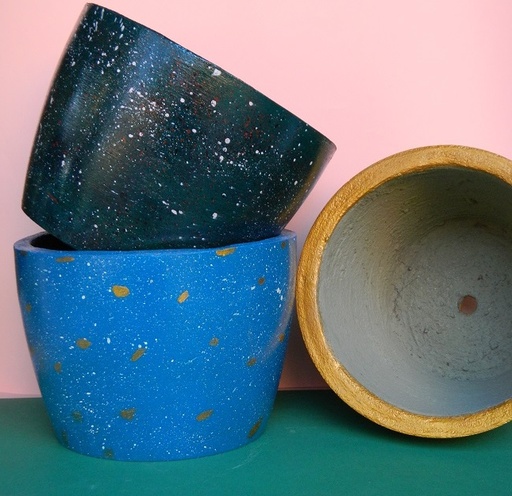 [501611] Maceta de cemento N°22 estilo nórdico 15cm alto x 18cm de boca