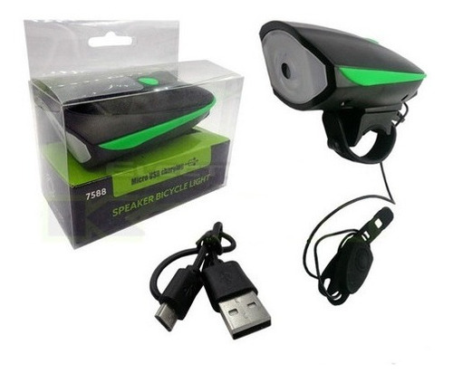 [6290132573013] Luz De Bici Impermeable y recargable 3 Modos con Bocina FY-7588