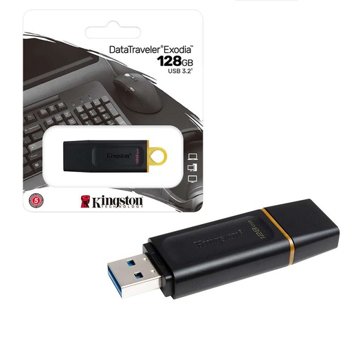 [740617309928] Pendrive 128gb Kingston DataTraveler Exodia 3.2 Negro