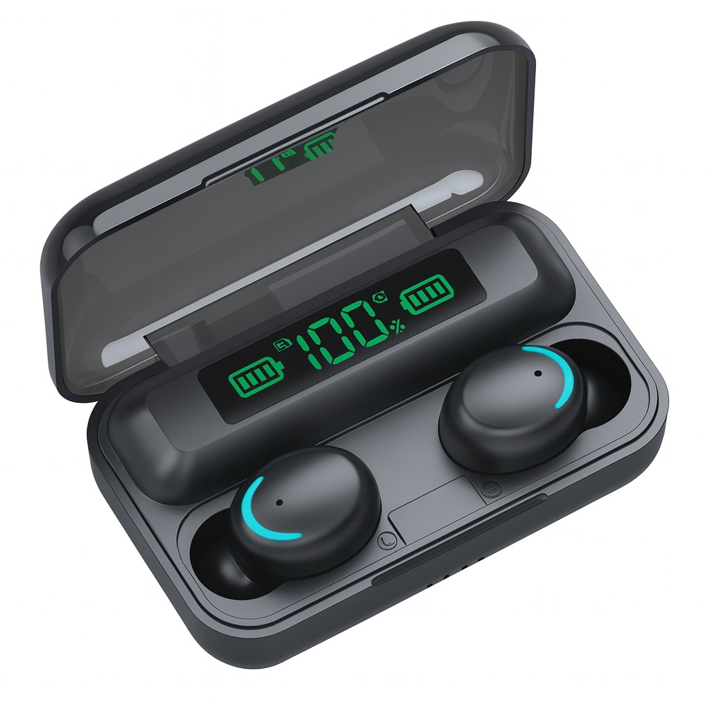 [502631] Auricular Bluetooth 5.1 Doble TWS F9-5 con Base Cargadora