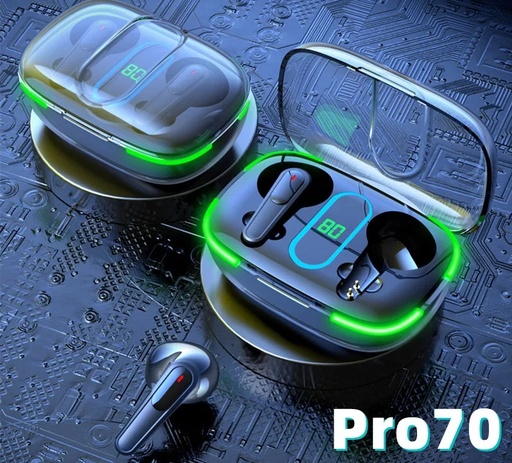 [7796350509876] Auricular Bluetooth 5.4 Doble RW-P070 con Base Cargadora