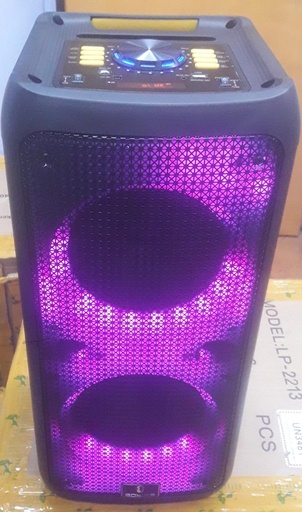 [KE-28B] Parlante Portatil 8" x2 7000w BT Karaoke con Microfono Sd Usb Aux KE-28B (54x26cm)