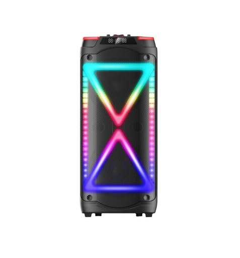 [HS-TD10V8] Parlante Portatil 10" x2 28000w BT Karaoke con Microfono Sd Usb Aux HS-TD10V8 (74x30cm)