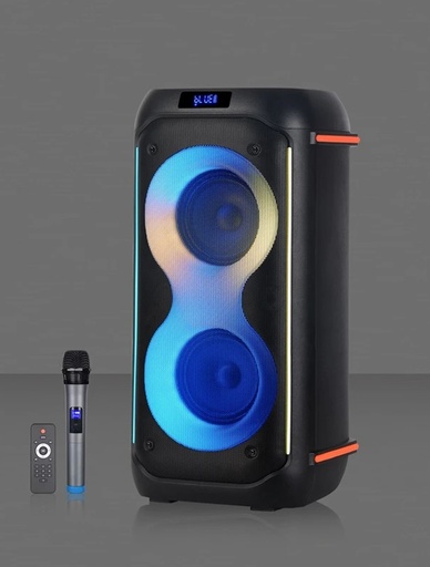 [HS-TD06C8] Parlante Bafle 6,5" x2 10000w con Karaoke BT Fm Usb con Microfono HS-TD06C8 (64x30cm)