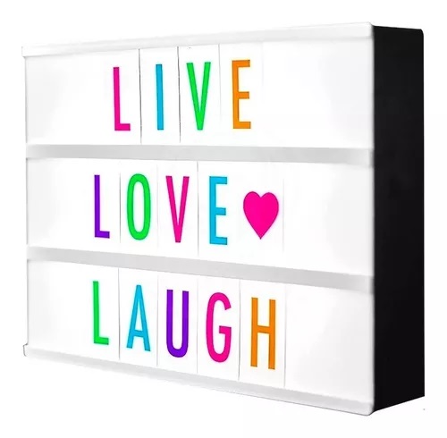 [503623] Cartel Luminoso Led Letras Cine Cinema Light Box Grande Colores 30x22cm