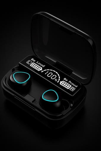 [503758] Auricular Bluetooth 5.3 Doble M10 con Base Cargadora