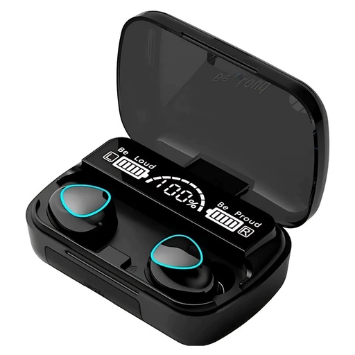 [503758] Auricular Bluetooth 5.3 Doble M10 con Base Cargadora