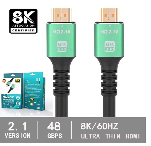 [503951 6290132595121] Cable Hdmi 8k 5m 48gbps Ultra 3D Premium Gamer PS4/PS5/Smart Tv