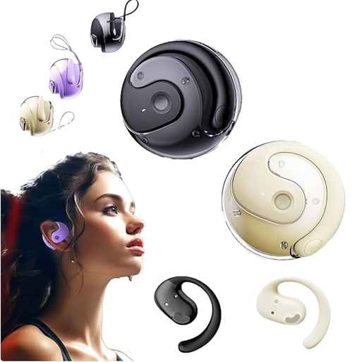 [504467] Auricular Bluetooth Open-Ear V5.4 Doble con Base Cargadora JK601
