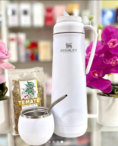 [504697] Termo con Tapa Mate y Bombilla 1.2L Stanley Blanco