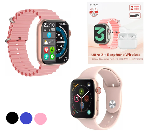 [0723540564008] Kit Auricular Bluetooth + Reloj Inteligente Smartwatch 2 en 1 TH7-2 Ultra 3