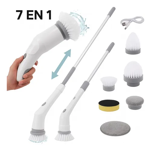 [6987898667698] Cepillo de Limpieza Multiuso Rotativo 360° Recargable 7 en 1