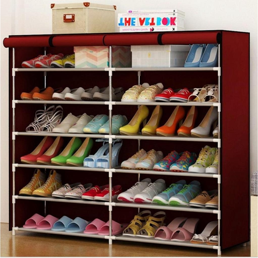 [R-12] Organizador de Zapatos Doble de Tela 6 Niveles (116x30x105cm)