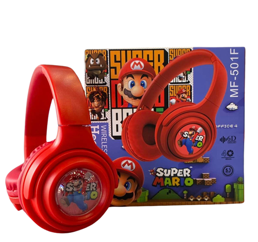 [305541808604] Auricular Vincha Bluetooth Micro Sd Personajes MF-501F Super Mario