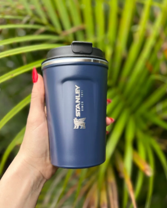 [504807] Vaso Termico con Pico y Termometro Led Stanley 510ml Azul