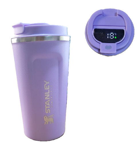 [504808] Vaso Termico con Pico y Termometro Led Stanley 510ml Lila