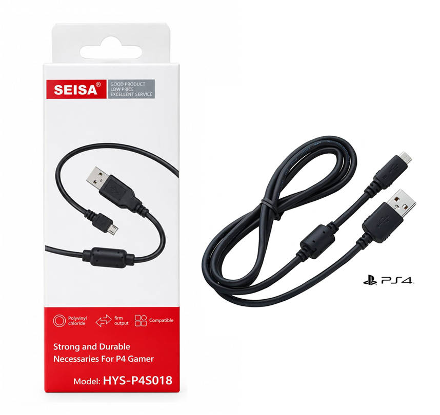 [6290132557891] Cable de Carga para Joystick de PS4 1,8m Seisa HYS-P4S018