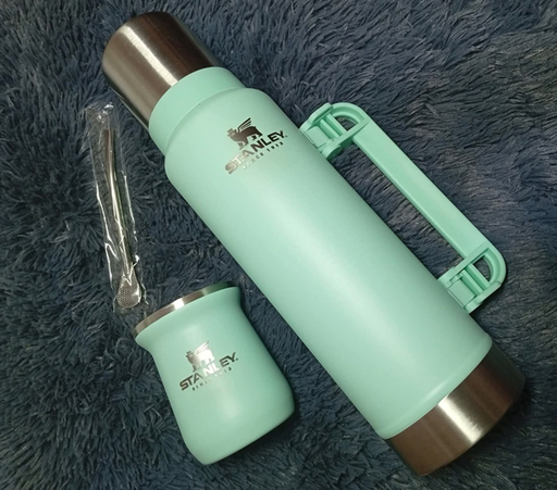 [504881] Combo Termo + Mate (260ml) Stanley Classic 1.3L Verde Pastel