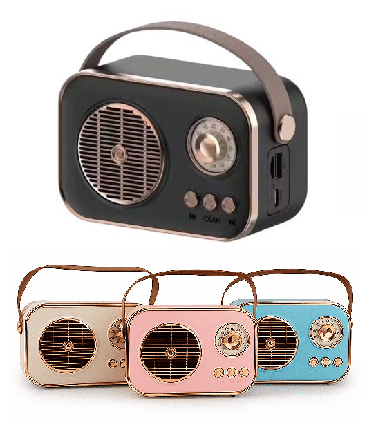 [7796350520321] Radio RS-M4 Bluetooth FM Usb Sd Aux Recargable Retro Vintage