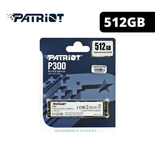[0814914026526] Disco de Estado Solido SSD Patriot P300 M.2 512gb PCie Gen3